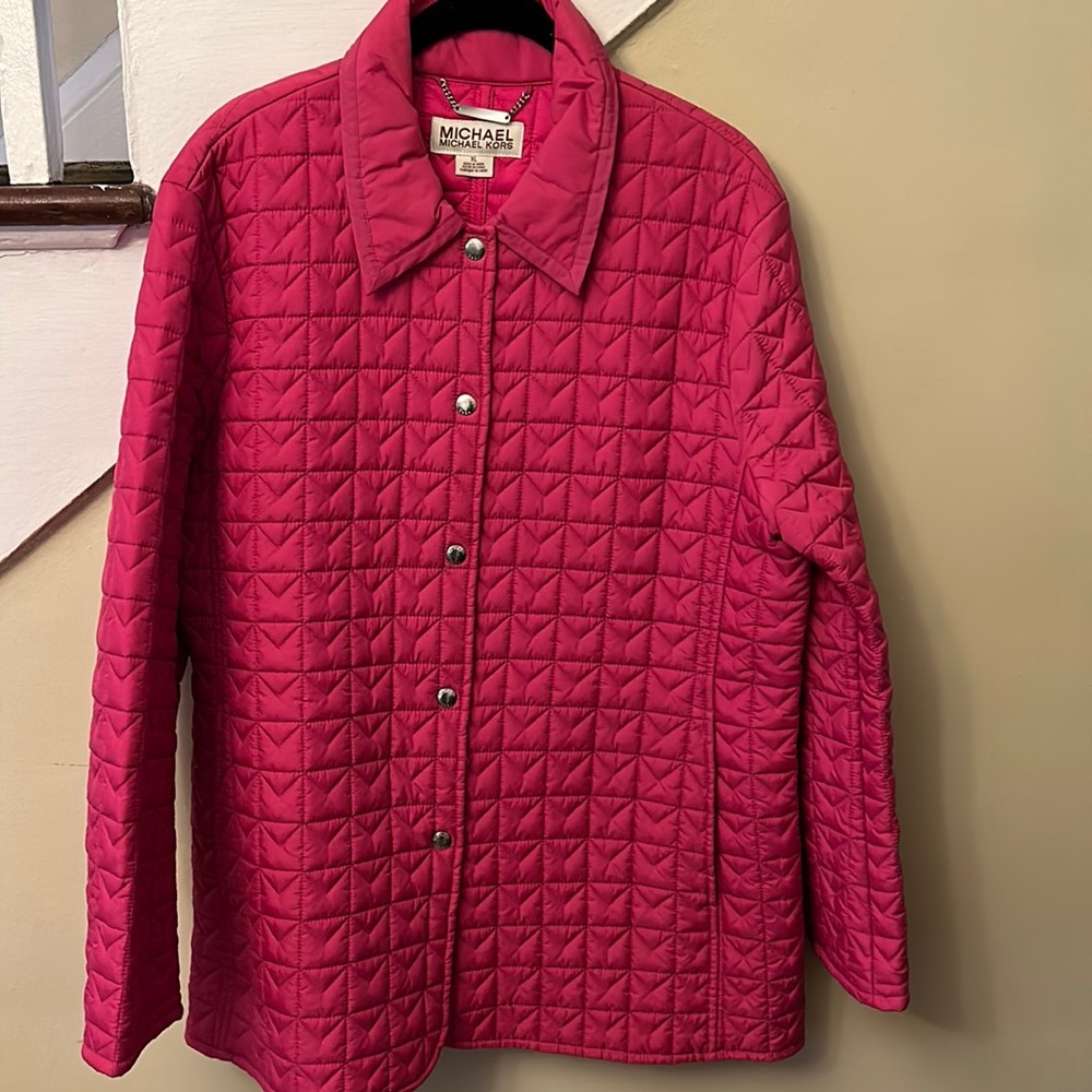 Hot pink quilted Micheal Kors jacket size XL